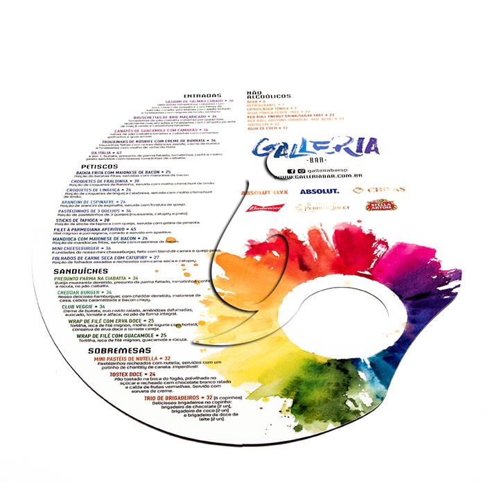 Cardápio para bares Galeria 119912 PVD ES
