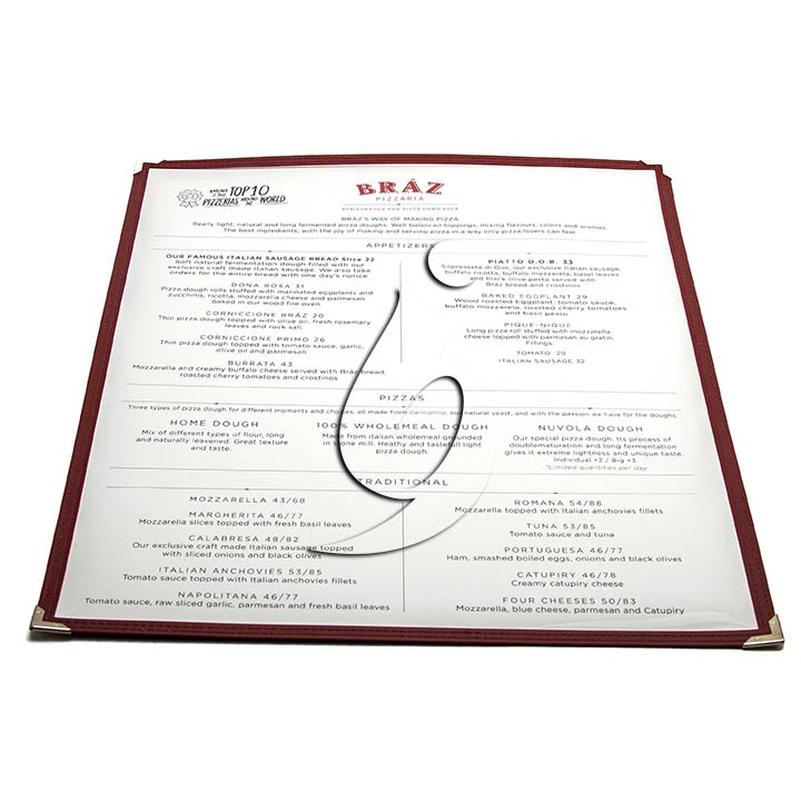 Cardápio para Pizzaria Braz 190712 EVX A3