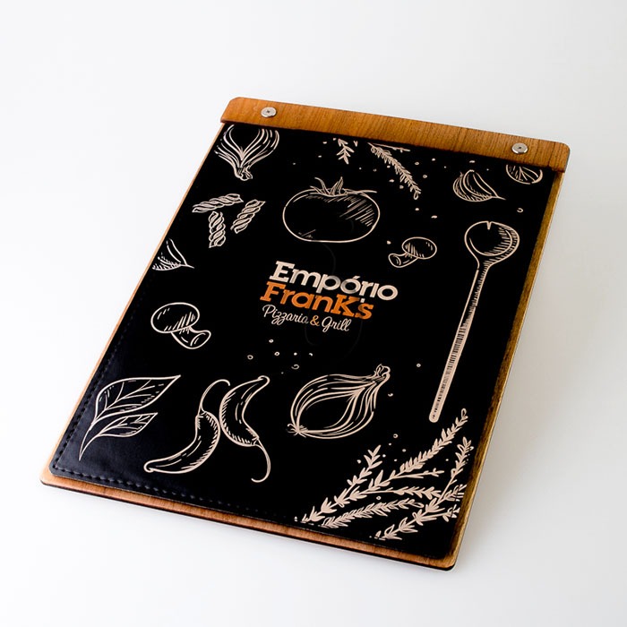 Cardápio para pizzaria Franks 195515 PRS A4 P.E.P