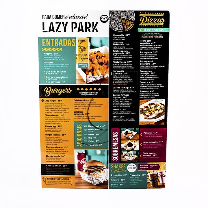 Cardápio para Lanchonete Lazy 140912 PVD A3 1